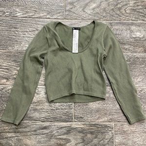 Zara Cropped Long Sleeve Shirt Size Medium/Large